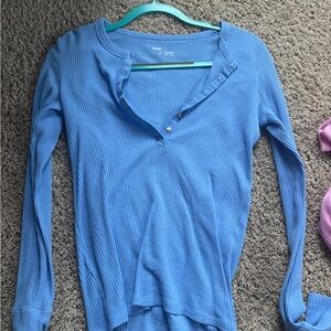 Blue Aerie Henley Long Sleeve